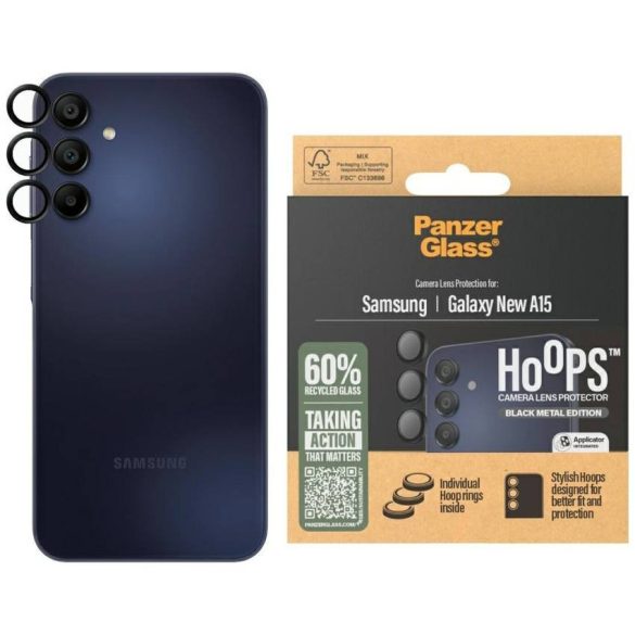 Edzett lencse üveg PanzerGlass Hoops lencse védő Samsung Galaxy A16 / A16 5G fekete