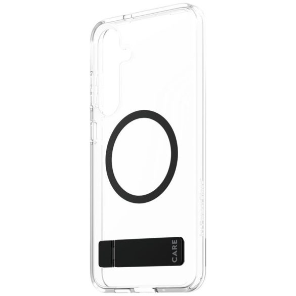 PanzerGlass Feature Black Kickstand & QI MagSafe-kompatibilis tok Samsung Galaxy S25 Plus - átlátszó
