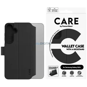 CARE by PanzerGlass Feature Wallet  kitámasztós tok Samsung Galaxy S25+ készülékhez, fekete