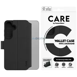   CARE by PanzerGlass Feature Wallet  kitámasztós tok Samsung Galaxy S25, fekete
