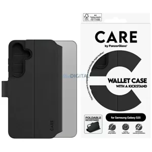 CARE by PanzerGlass Feature Wallet  kitámasztós tok Samsung Galaxy S25, fekete