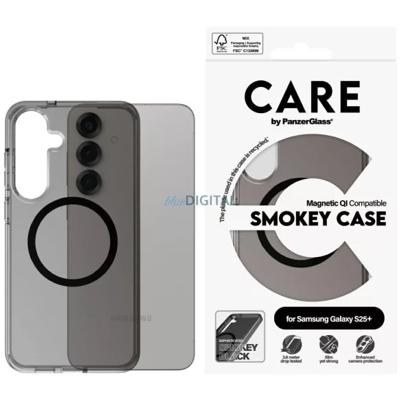 PanzerGlass Flagship Urban Combat Black QI MagSafe-kompatibilis tok Samsung Galaxy S25 Plus - füstszürke