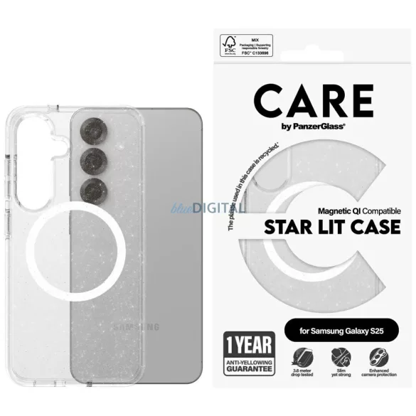 PanzerGlass Flagship Urban Combat Starlight White QI MagSafe-kompatibilis tok Samsung Galaxy S25 - átlátszó