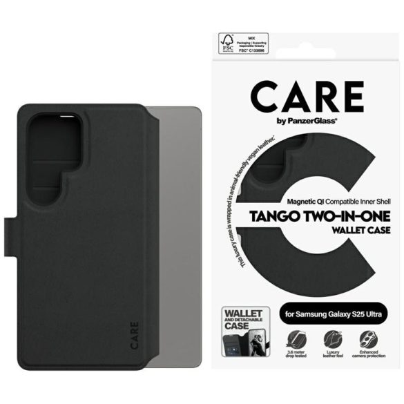 PanzerGlass Tango kinyitható tok Samsung Galaxy S25 Ultra - fekete