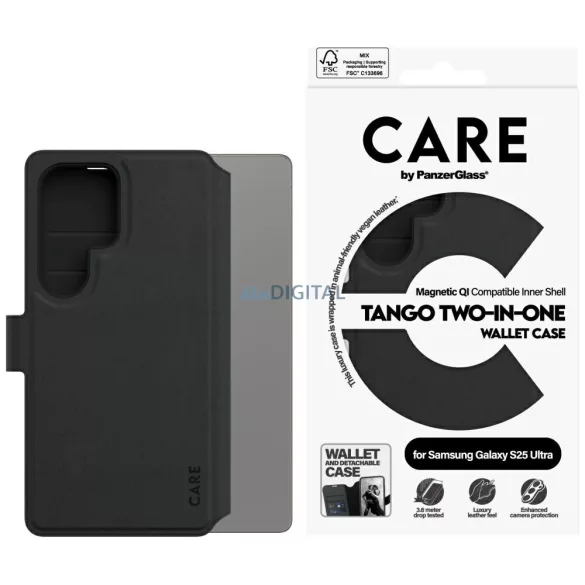 PanzerGlass Tango kinyitható tok Samsung Galaxy S25 Ultra - fekete
