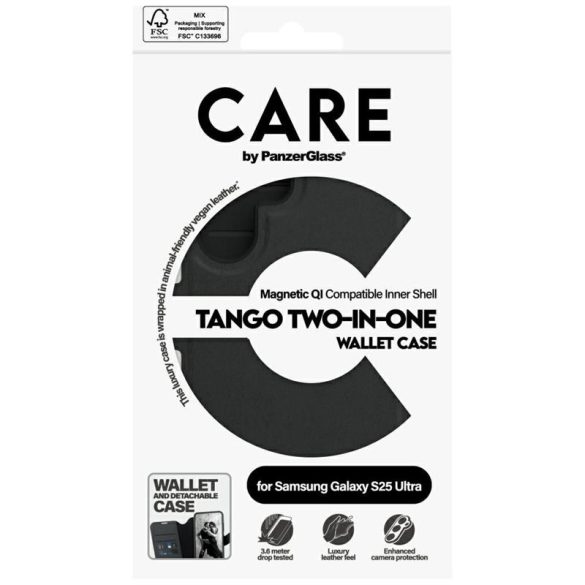 PanzerGlass Tango kinyitható tok Samsung Galaxy S25 Ultra - fekete