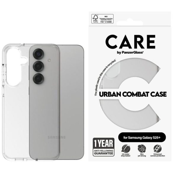 PanzerGlass Flagship Urban Combat tok Samsung Galaxy S25 Plus - átlátszó