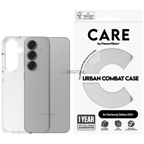 PanzerGlass Flagship Urban Combat tok Samsung Galaxy S25 Plus - átlátszó