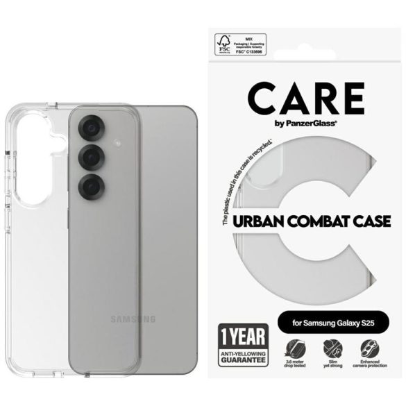 PanzerGlass Flagship Urban Combat tok Samsung Galaxy S25 - átlátszó
