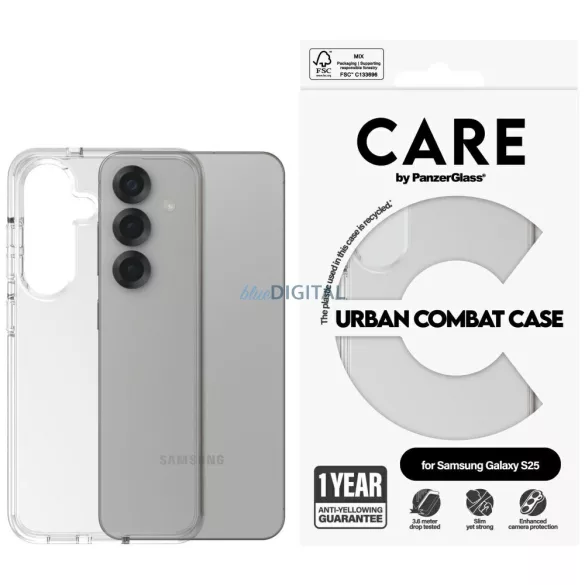 PanzerGlass Flagship Urban Combat tok Samsung Galaxy S25 - átlátszó