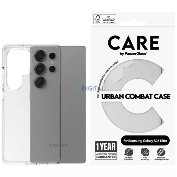 PanzerGlass Flagship Urban Combat tok Samsung Galaxy S25 Ultra - átlátszó