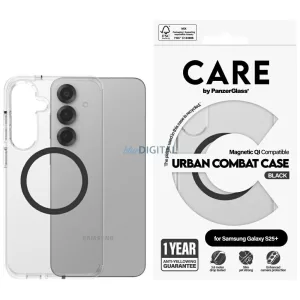PanzerGlass Flagship Urban Combat Black QI MagSafe-kompatibilis tok Samsung Galaxy S25 Plus - átlátszó