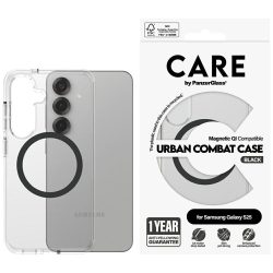   PanzerGlass Flagship Urban Combat Black QI MagSafe-kompatibilis tok Samsung Galaxy S25 - átlátszó
