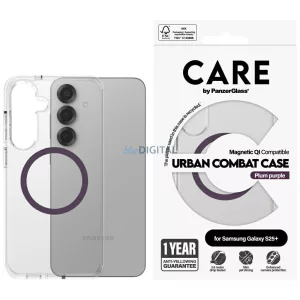 PanzerGlass Flagship Urban Combat Purple QI MagSafe-kompatibilis tok Samsung Galaxy S25 Plus - átlátszó