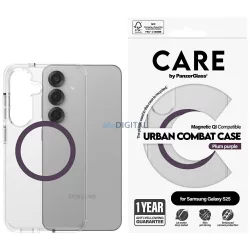   PanzerGlass Flagship Urban Combat Purple QI MagSafe-kompatibilis tok Samsung Galaxy S25 - átlátszó