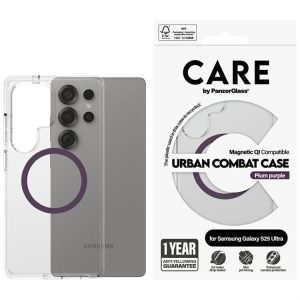 PanzerGlass Flagship Urban Combat Purple QI MagSafe-kompatibilis tok Samsung Galaxy S25 Ultra - átlátszó