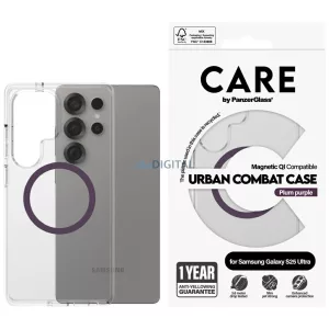 PanzerGlass Flagship Urban Combat Purple QI MagSafe-kompatibilis tok Samsung Galaxy S25 Ultra - átlátszó