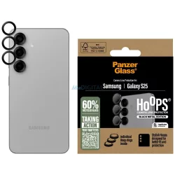   PanzerGlass Hoops Lens Protector edzett üveg kamera lencse védő fólia fekete szegéllyel Samsung Galaxy S25