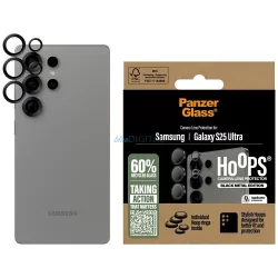   PanzerGlass Hoops Lens Protector edzett üveg kamera lencse védő fólia fekete szegéllyel Samsung Galaxy S25 Ultra