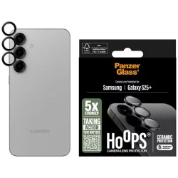   PanzerGlass Hoops Lens Protector kerámia üveg kamera lencse védő fólia fekete szegéllyel Samsung Galaxy S25 Plus