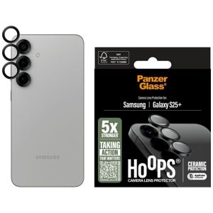 PanzerGlass Hoops Lens Protector kerámia üveg kamera lencse védő fólia fekete szegéllyel Samsung Galaxy S25 Plus