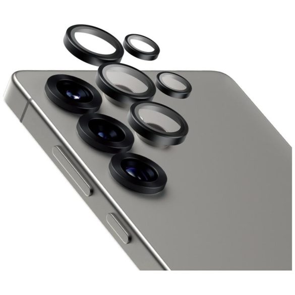PanzerGlass Hoops Lens Protector kerámia üveg kamera lencse védő fólia fekete szegéllyel Samsung Galaxy S25 Ultra