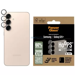   PanzerGlass Hoops Lens Protector edzett üveg kamera lencse védő fólia átlátszó-fekete szegéllyel Samsung Galaxy S25 Plus