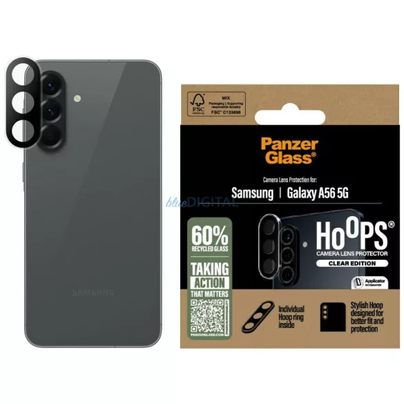 Tempered Glass for Lens PanzerGlass Hoops Lens Protector for Samsung Galaxy A56 5G transparent