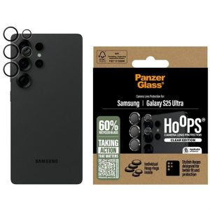 PanzerGlass Hoops Lens Protector edzett üveg kamera lencse védő fólia átlátszó-fekete szegéllyel Samsung Galaxy S25 Ultra