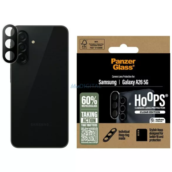 Tempered glass for lens PanzerGlass Hoops Lens Protector for Samsung Galaxy A26 5G transparent