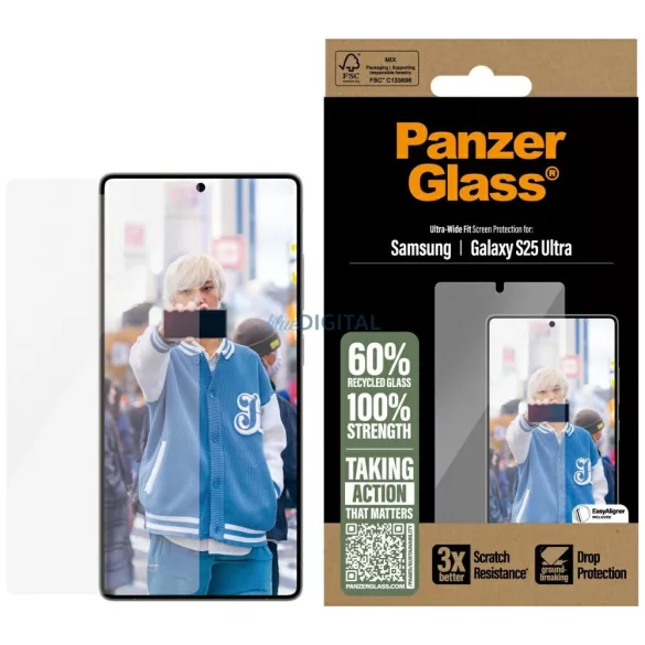 PanzerGlass edzett üveg kijelzővédő Samsung Galaxy S25 Ultra