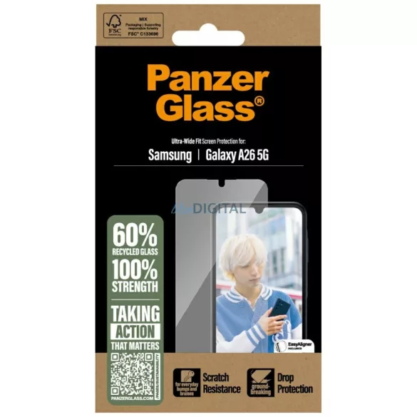 Tempered Glass PanzerGlass Ultra-Wide Fit for Samsung Galaxy A26 5G