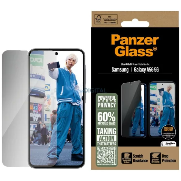 PanzerGlass Ultra-Wide Fit magánéletet védő üveg Samsung Galaxy A56 5G
