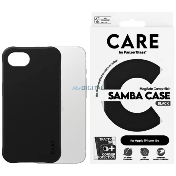 CARE tok PanzerGlass-tól, Fashion MagSafe az iPhone 16e, fekete