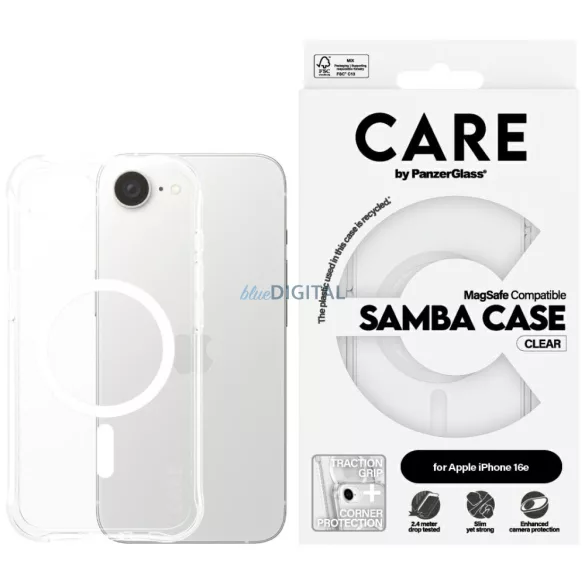 PanzerGlass Fashion MagSafe-kompatibilis tok iPhone 16e - átlátszó