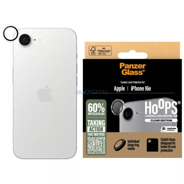 PanzerGlass Hoops Lens Protector edzett üveg iPhone 16e, átlátszó