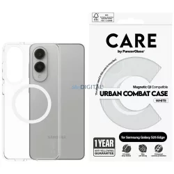   CARE by PanzerGlass Flagship Urban Combat fehér QI tok Samsung Galaxy S25 Edge, átlátszó