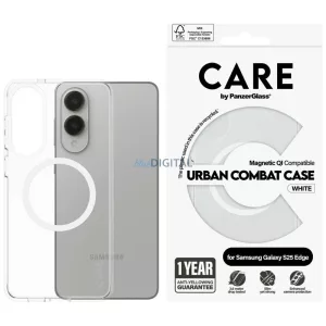 CARE by PanzerGlass Flagship Urban Combat fehér QI tok Samsung Galaxy S25 Edge, átlátszó