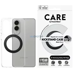   CARE by PanzerGlass Feature fekete tok állvánnyal és QI-támogatással Samsung Galaxy S25 Edge, átlátszó