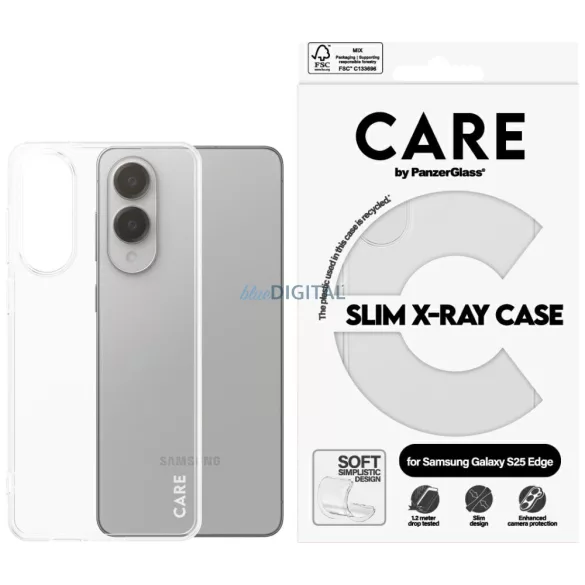 CARE tok PanzerGlass-tól, Fashion X-Ray Series, Samsung Galaxy S25 Edge, átlátszó