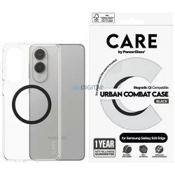   CARE by PanzerGlass Flagship Urban Combat fekete QI tok Samsung Galaxy S25 Edge, átlátszó