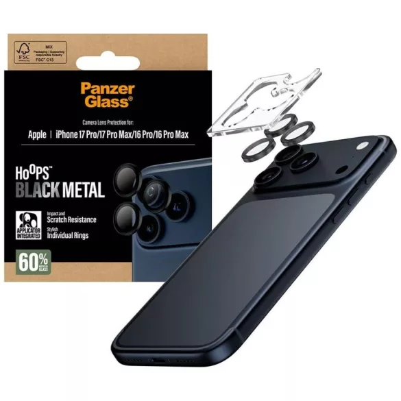 Edzett üveg lencsevédő PanzerGlass Hoops iPhone 17 Pro / 17 Pro Max / 16 Pro / 16 Pro Max készülékhez