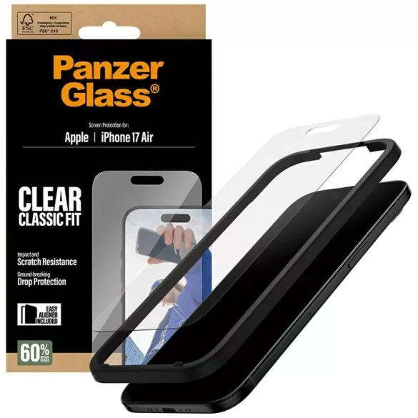 PanzerGlass Classic Fit EasyAligner edzett üveg iPhone Air készülékhez