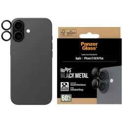   PanzerGlass Hoops edzett üveg lencse képernyővédő iPhone 17 / 16 / 16 Plus fekete