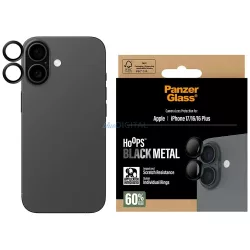   PanzerGlass Hoops edzett üveg lencse képernyővédő iPhone 17 / 16 / 16 Plus fekete