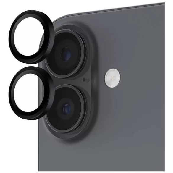 PanzerGlass Hoops edzett üveg lencse képernyővédő iPhone 17 / 16 / 16 Plus fekete