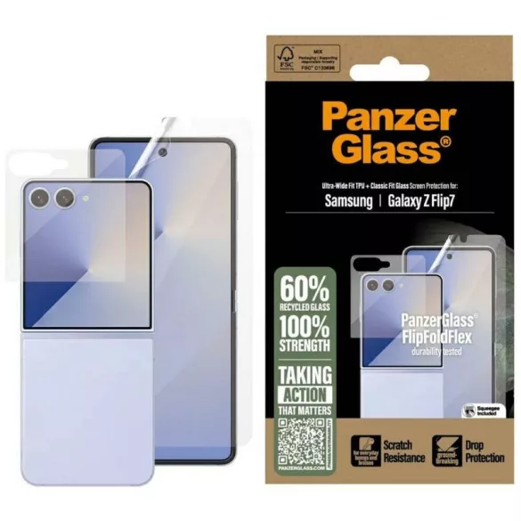 PanzerGlass FlipFoldFlex 2-in-1 edzett üveg front kijelzőre + fólia a fő kijelzőre Samsung Galaxy Z Flip7