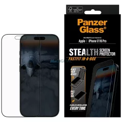   PanzerGlass Stealth Ultra-Wide Fit Fastfit edzett üveg iPhone 17 / 16 Pro készülékhez