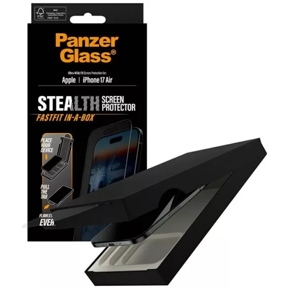 PanzerGlass Stealth Ultra-Wide Fit Fastfit edzett üveg iPhone Air készülékhez