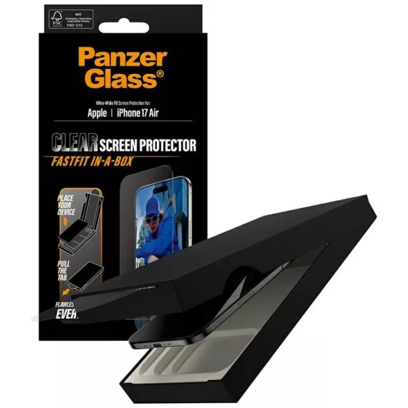 PanzerGlass Ultra-Wide Fit Fastfit edzett üveg iPhone Air készülékhez